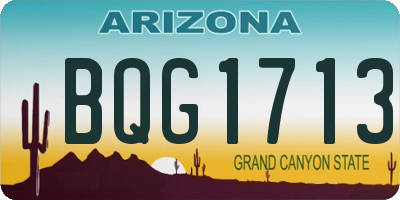 AZ license plate BQG1713