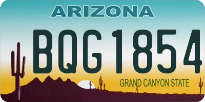 AZ license plate BQG1854