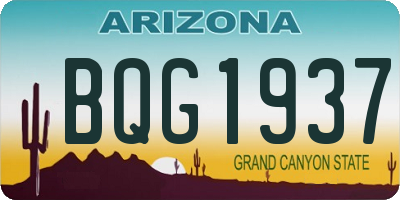 AZ license plate BQG1937