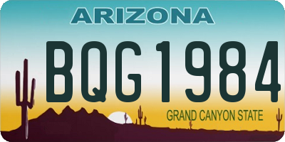 AZ license plate BQG1984