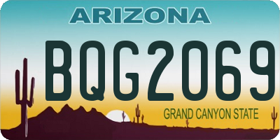 AZ license plate BQG2069