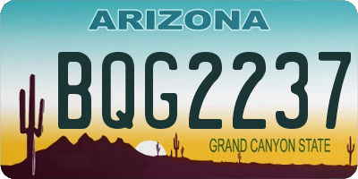 AZ license plate BQG2237