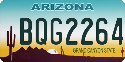 AZ license plate BQG2264