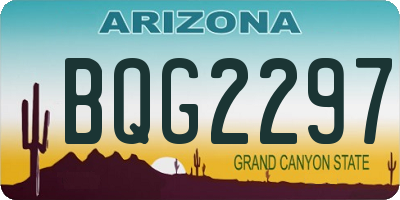 AZ license plate BQG2297