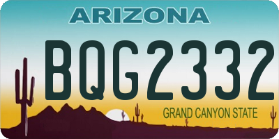 AZ license plate BQG2332