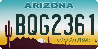 AZ license plate BQG2361