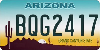 AZ license plate BQG2417