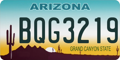 AZ license plate BQG3219