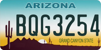 AZ license plate BQG3254