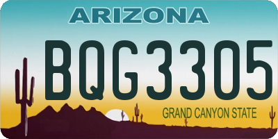 AZ license plate BQG3305