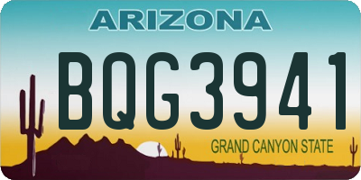 AZ license plate BQG3941