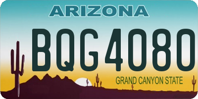AZ license plate BQG4080