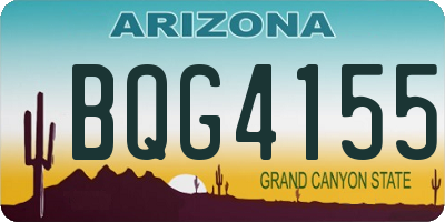 AZ license plate BQG4155