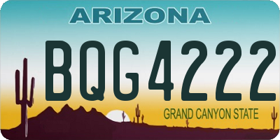 AZ license plate BQG4222