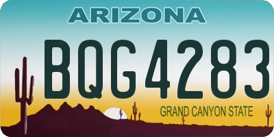 AZ license plate BQG4283