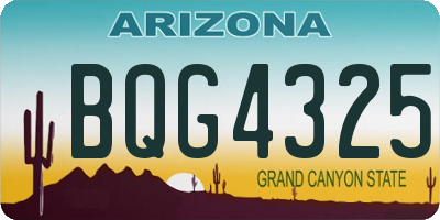 AZ license plate BQG4325