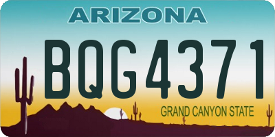 AZ license plate BQG4371