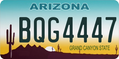 AZ license plate BQG4447