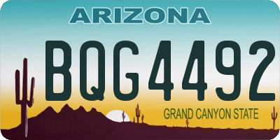 AZ license plate BQG4492