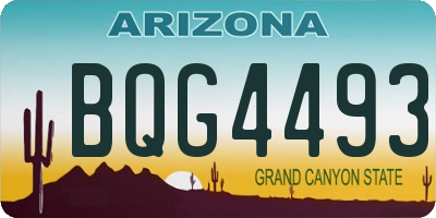 AZ license plate BQG4493