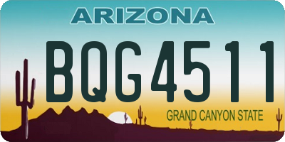 AZ license plate BQG4511
