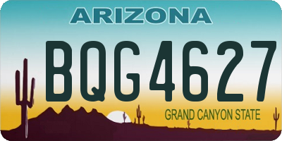 AZ license plate BQG4627