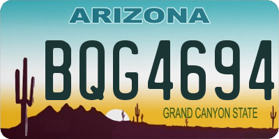 AZ license plate BQG4694