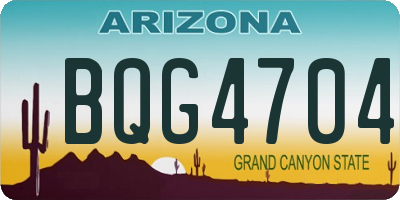 AZ license plate BQG4704