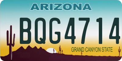 AZ license plate BQG4714