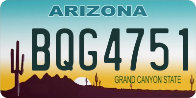 AZ license plate BQG4751
