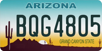 AZ license plate BQG4805