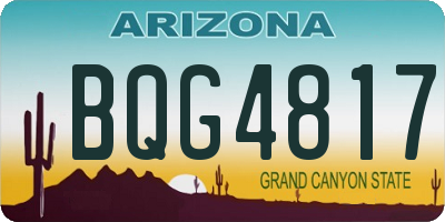 AZ license plate BQG4817