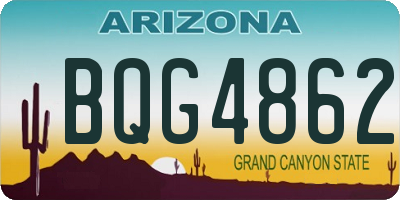 AZ license plate BQG4862