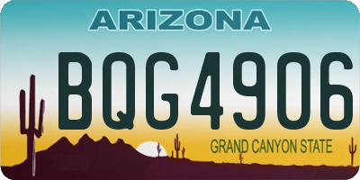 AZ license plate BQG4906