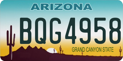 AZ license plate BQG4958