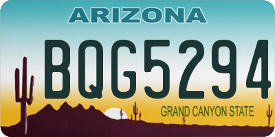 AZ license plate BQG5294