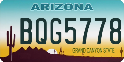 AZ license plate BQG5778