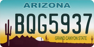 AZ license plate BQG5937
