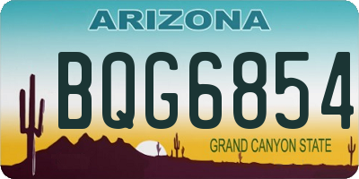 AZ license plate BQG6854