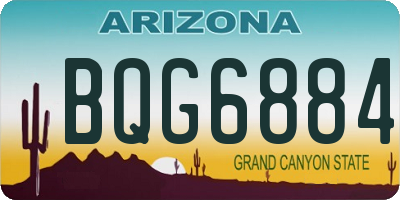 AZ license plate BQG6884