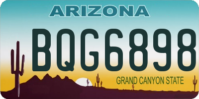 AZ license plate BQG6898
