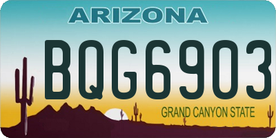 AZ license plate BQG6903