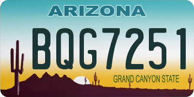 AZ license plate BQG7251