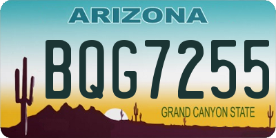 AZ license plate BQG7255