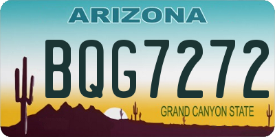 AZ license plate BQG7272