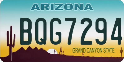 AZ license plate BQG7294