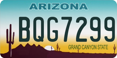 AZ license plate BQG7299