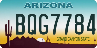 AZ license plate BQG7784
