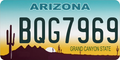 AZ license plate BQG7969