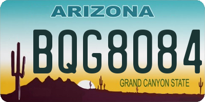 AZ license plate BQG8084